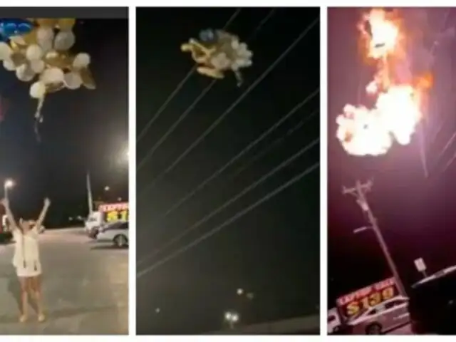 Joven provoca explosión y deja sin luz a todo un barrio por soltar globos al aire