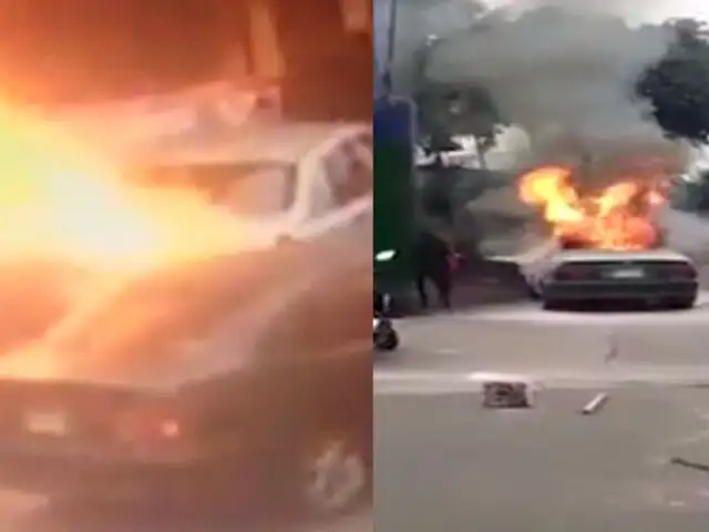 La Victoria: vehículo se incendia y conductor resulta con quemaduras