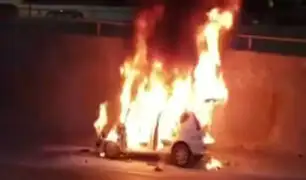 Chimbote: colectivo ardió en llamas y quedó convertido en chatarra