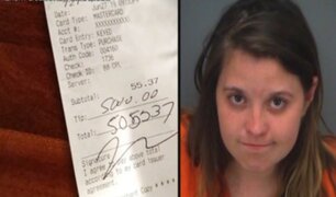 Mujer es detenida por dejar propina de 5 mil dólares con tarjeta de su novio