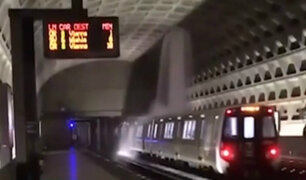 Washington: torrenciales lluvias afectan el metro subterráneo