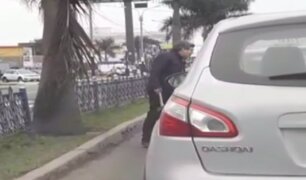 Chorrillos: conductor saca hacha durante conflicto vial