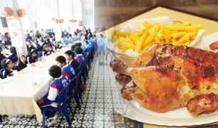 Niños del Puericultorio Pérez Araníbar celebraron por anticipado el Día del Pollo a la Brasa
