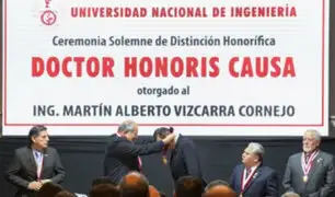 UNI entregó distinción de Doctor Honoris Causa al presidente Vizcarra
