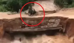 Camboya: dos hombres en moto caen a río tras colapso de puente