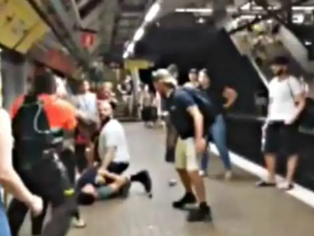 Violento enfrentamiento entre carteristas y agentes de seguridad del metro de Barcelona