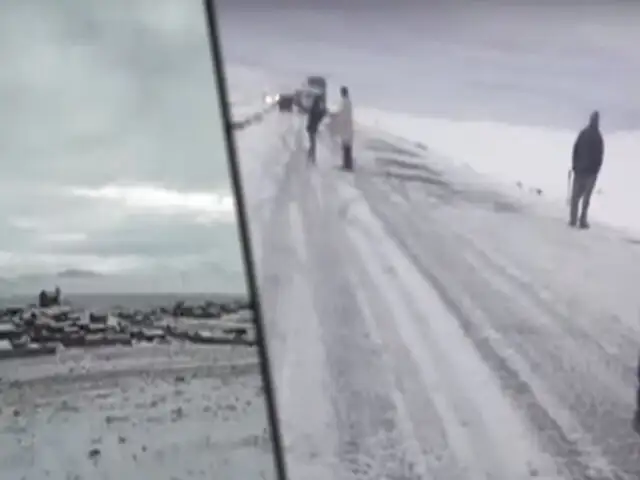 Carretera Arequipa - Puno - Cusco: vehículos quedan varados por intensa nevada