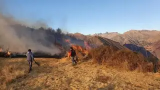 Cusco: bomberos evitan que incendio forestal destruya Conjunto Arqueológico Huchuy Qosqo