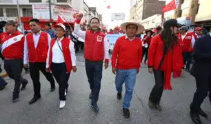 Huancayo: Gregorio Santos encabezó marcha a favor de Vladimir Cerrón