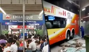 Terminal Plaza Norte: bus se empotra en sala de espera y deja tres heridos