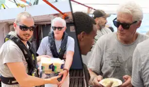 Richard Gere visita a migrantes varados en buque humanitario