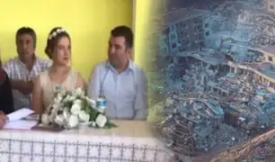 Turquía: sismo de 5.8 sorprende a pareja que estaba casándose