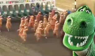 EEUU: divertida carrera de dinosaurios se vuelve furor en redes sociales
