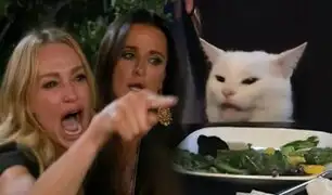 ¿De dónde proviene el meme del gato en la mesa y la mujer gritando?