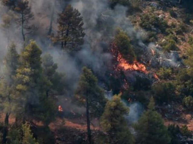 Grecia: incendio forestal obliga a evacuación en isla de Samos