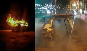 Chimbote: pasajeros se salvan de morir tras voraz incendio de auto en el que iban
