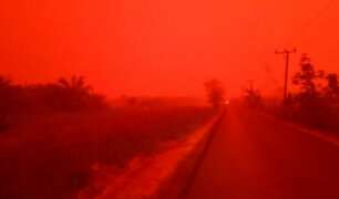 Indonesia: incendios forestales tiñen de rojo el cielo de la isla Sumatra