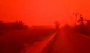 Indonesia: incendios forestales tiñen de rojo el cielo de la isla Sumatra