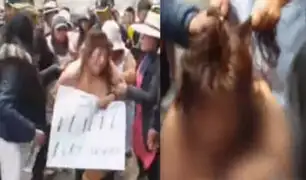 Puno: castigan golpeando y desnudando a mujer que habría robado a comerciante
