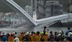 Taiwán: recuperan cuerpos de cinco desaparecidos en derrumbe de puente