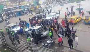 Mototaxistas informales se enfrentan a serenos en Villa María del Triunfo