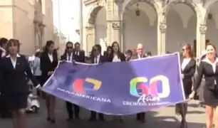 Arequipa: marchan en Plaza de Armas por aniversario de Panamericana