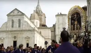 Así se desarrolló la procesión del Señor de los Milagros en Italia