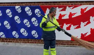 Irán presenta murales contra Estados Unidos en antigua embajada