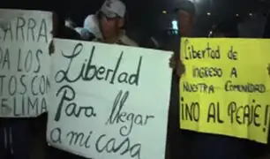 VES: denuncian que Rutas de Lima obstruye paso con rocas y obliga a vecinos a pagar peaje