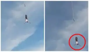 El dramático momento en el que se rompe cuerda durante salto de bungee jumping