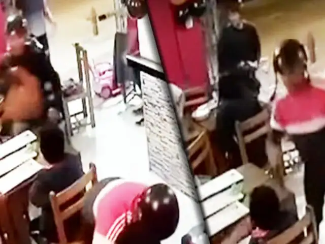 Los Olivos: delincuentes armados asaltan restaurante en menos de un minuto