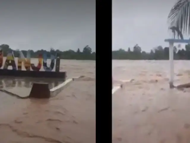 San Martín: se desborda río Huallaga y hay al menos 40 familias afectadas