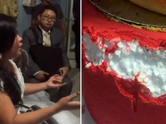 Mujer queda devastada al descubrir que su pastel de bodas era de tecnopor