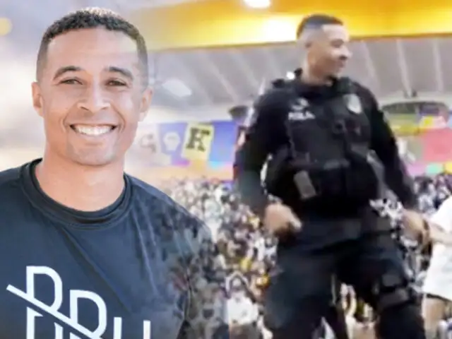 EEUU: policía se despide con baile de alumnos de colegio donde trabajaba