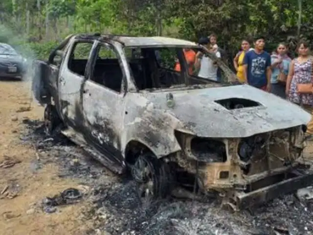 Cusco: comuneros queman un vehículo y retienen a policías en el Vraem