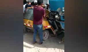 Arequipa: aparatoso choque entre camión y taxi deja un muerto