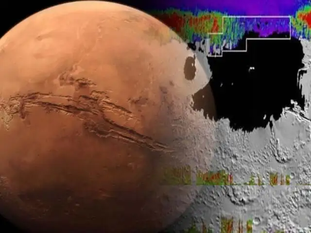 NASA revela un mapa de agua congelada en Marte