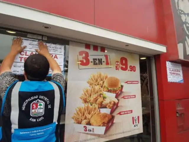KFC: clausuran dos locales por no contar con medidas de seguridad
