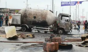 VES: desnivel en pista habría provocado fuga de gas de camión cisterna