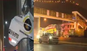 El Agustino: camión choca contra puente "Caja de Agua" y temen que se derrumbe