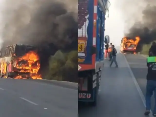 Trujillo: bus que trasladaba a 20 personas se incendia