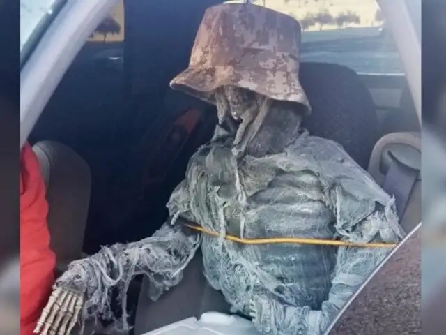 EEUU: hombre viaja con esqueleto falso como acompañante para usar carril preferencial