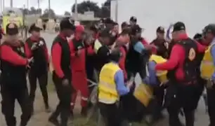 Trabajadores municipales de Pachacámac y Lurín protagonizaron violenta pelea