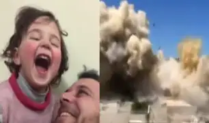Siria: padre conmueve al mundo al inventar juego para que su hija ría cada que suena una bomba