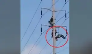 Callao: trabajador queda colgado de poste de alta tensión tras sufrir descarga eléctrica