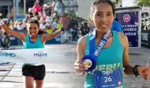 Aydee Loayza debutó en maratón 42K en Miami y ganó primer puesto