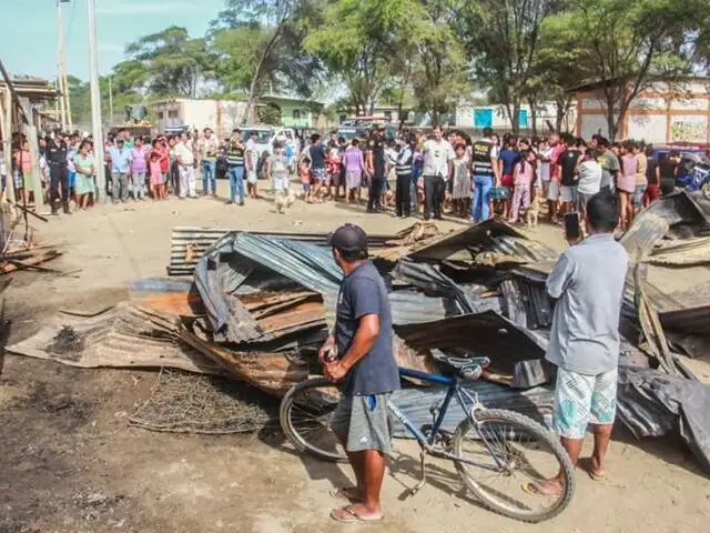 Padre e hijo mueren en incendio tras fuga de gas en Piura