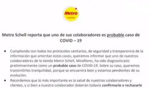 Miraflores: supermercado Metro reporta posible contagio de COVID-19 de uno de sus empleados