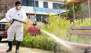 Covid-19: municipio  de Mi Perú realiza limpieza y desinfección de calles