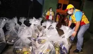 Vecinos de San Juan de Miraflores recibieron 1,400 canastas de víveres